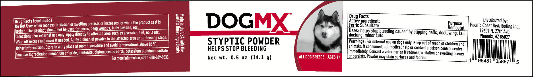 Dog MX Styptic Powder 0.5oz