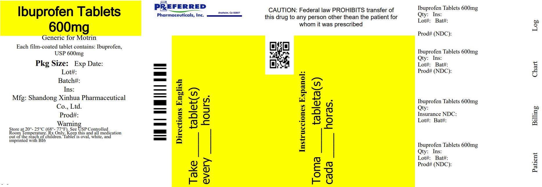 Ibuprofen Tablets 600mg