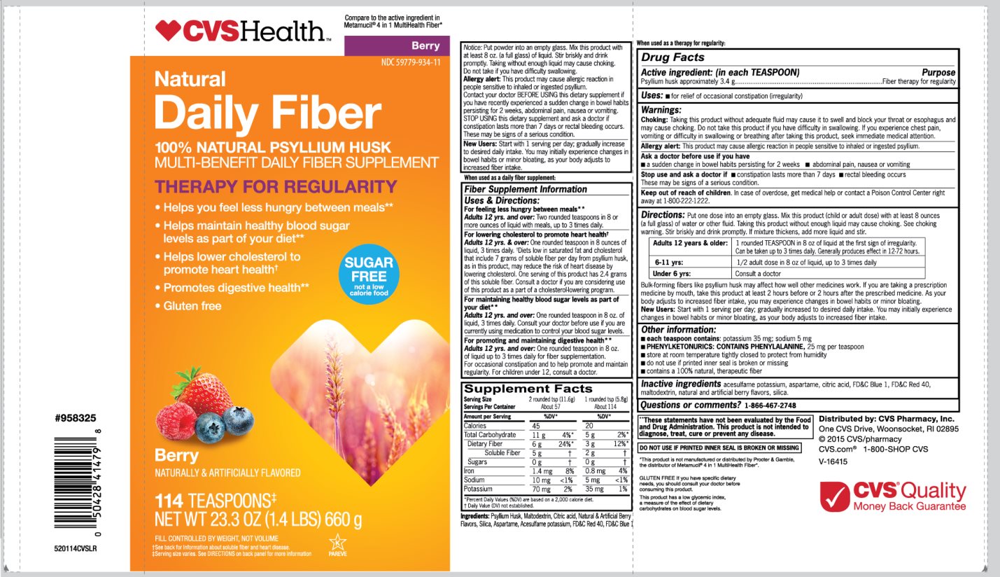 CVS Health Natural Daily Fiber114 Teaspoon Berry Flavor Sugar Free