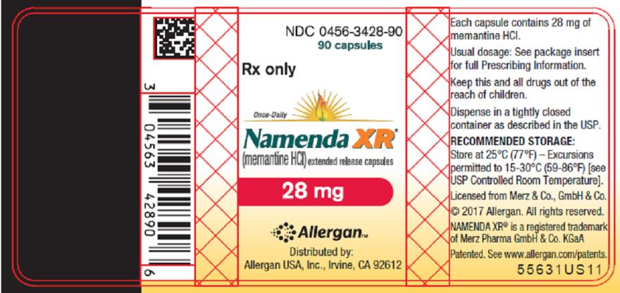 PRINCIPAL DISPLAY PANEL
NDC: <a href=/NDC/0456-3400-29>0456-3400-29</a>
Titration Pack
Once-Daily

Namenda XR®
(memantine HCI) extended release capsules
