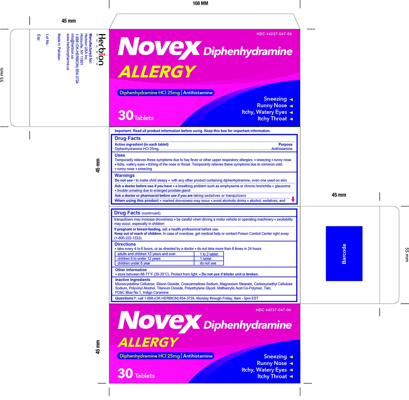 Novex Diphenhydramine Tablets