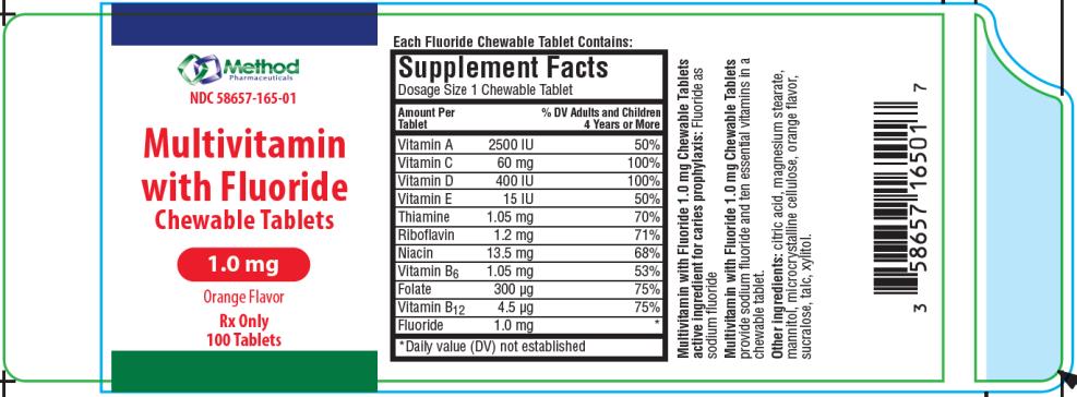 PRINCIPAL DISPLAY PANEL 
NDC: <a href=/NDC/58657-165-01>58657-165-01</a>
Multivitamin
with Fluoride
Chewable Tablets
1.0 mg
Orange Flavor 
Rx Only
100 Tablets 
