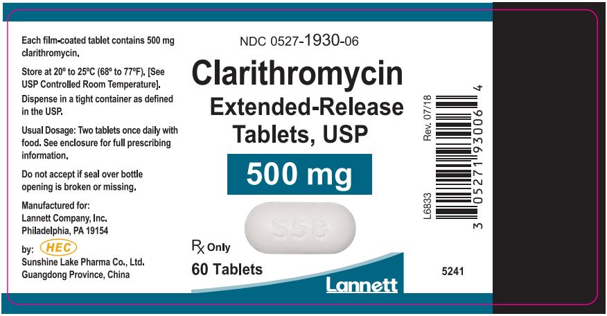 Clarithromycin Extended-release Tablets USP, 500 mg