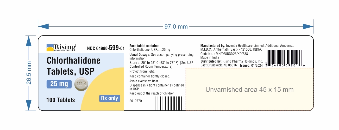 Chlorthalidone Tablets USP 25 mg 100 Counts_LABEL