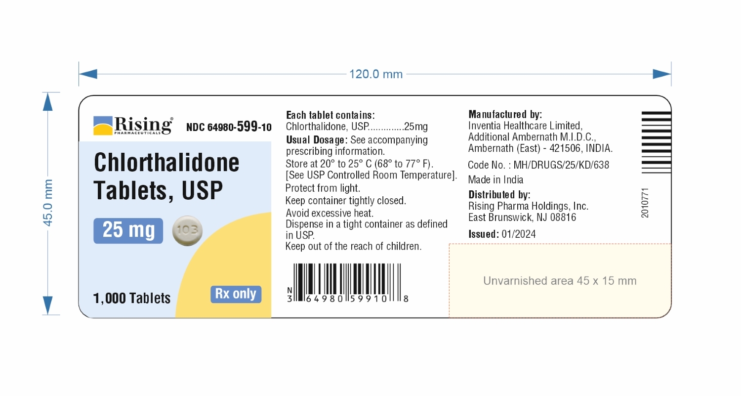 Chlorthalidone Tablets USP 25 mg 1000 Counts_LABEL