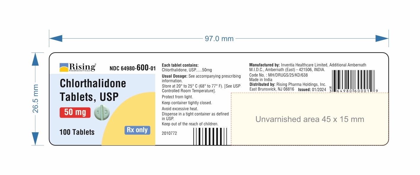 Chlorthalidone Tablets USP 50 mg 100 Counts_LABEL