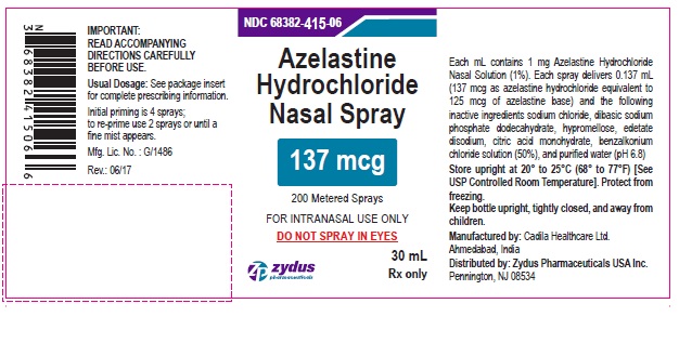 Azelastine hydrochloride nasal spray