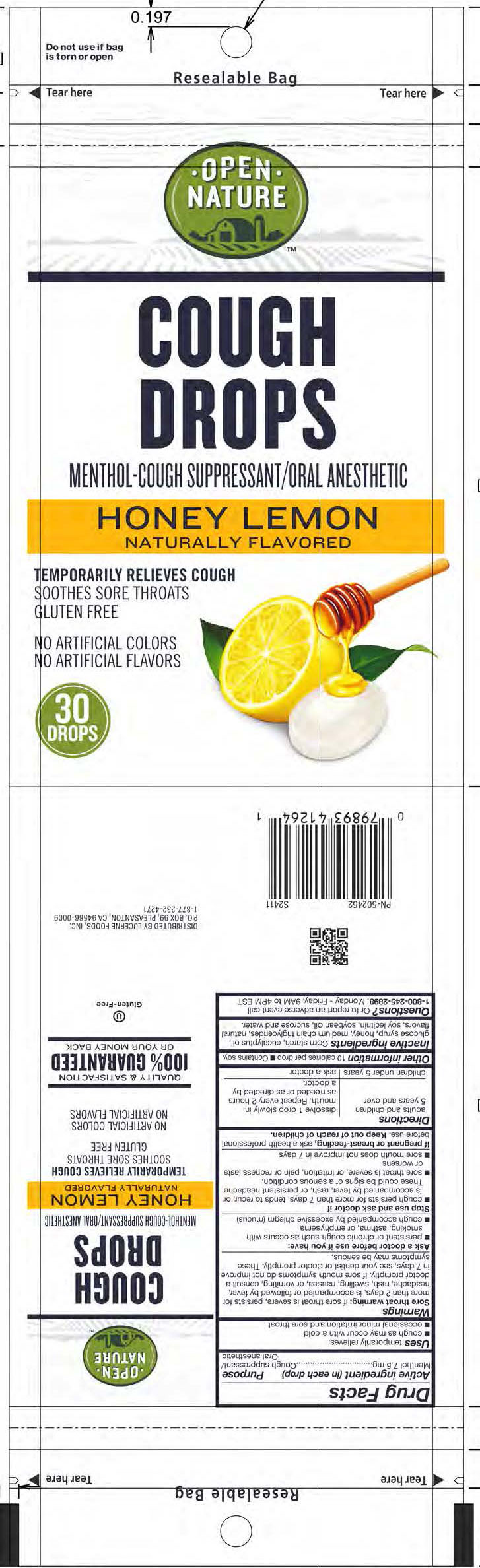 Open Nature Honey Lemon 30ct Cough Drops