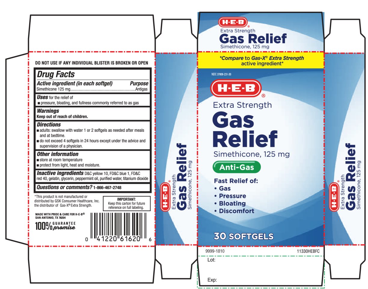 HEB Extra Strength Gas Relief 30 Softgels