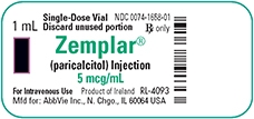 zemplar 5 mcg/mL single dose vial