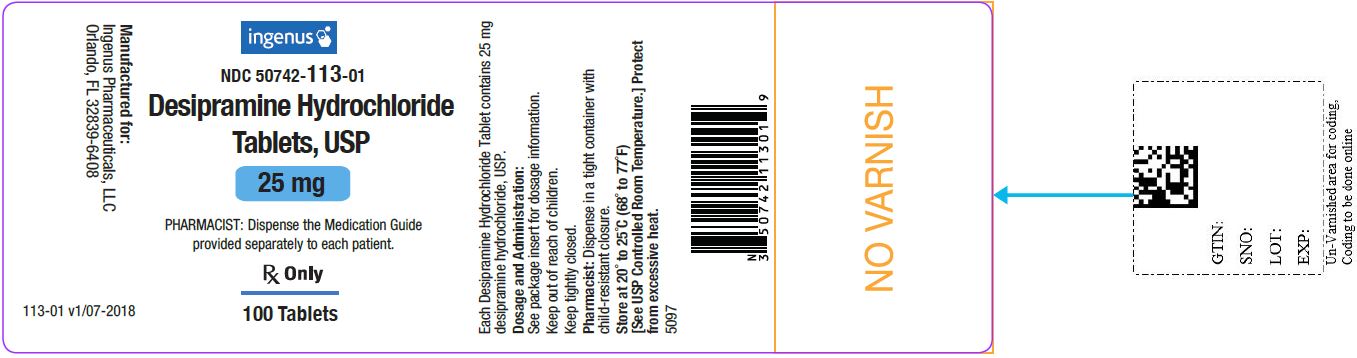 Desipramine Hydrochloride Tablets, USP 25 mg - 100 Tablets