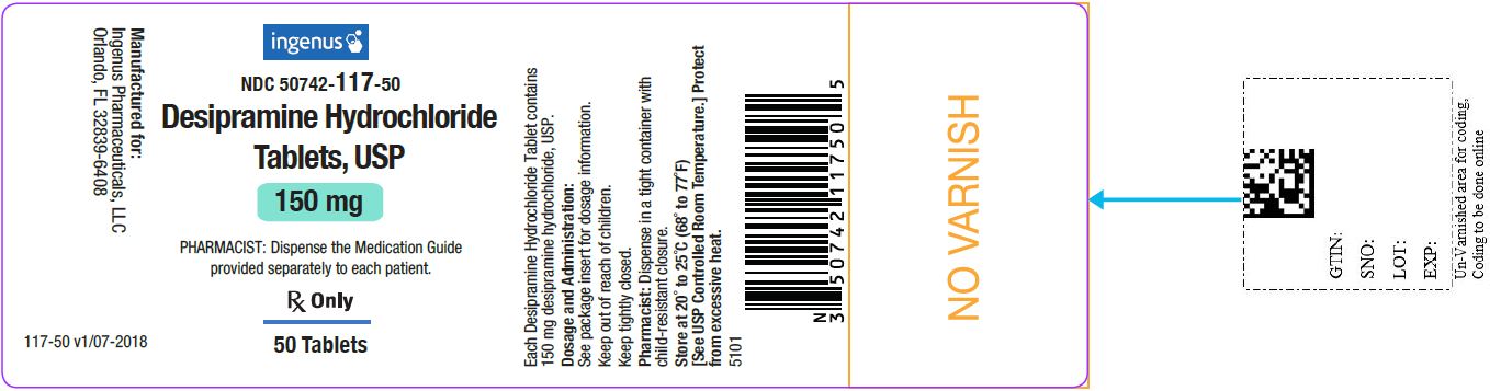 Desipramine Hydrochloride Tablets, USP 150 mg - 50 Tablets