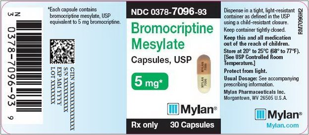 Bromocriptine Mesylate Capsules, USP 5 mg Bottle Label