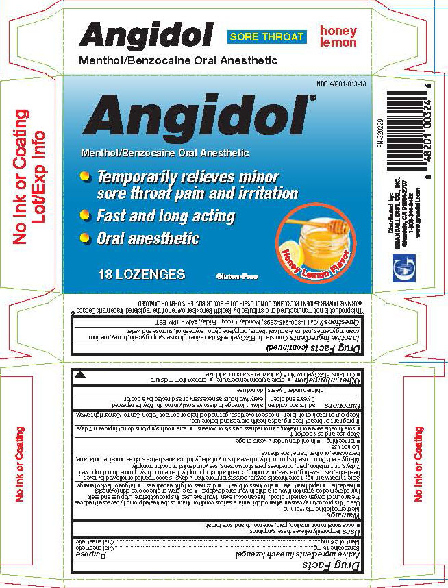 Angidol Honey Lemon Benzocaine 18ct Lozenges