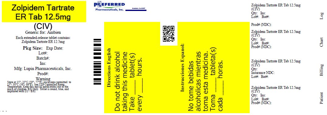 Zolpidem Tartrate ER Tab 12.5mg
