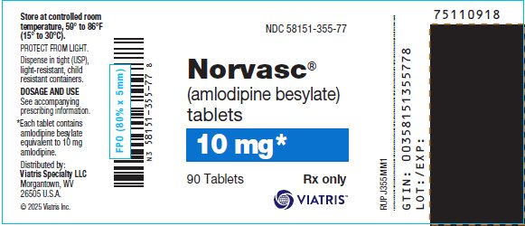 Norvasc 10 mg Bottle Label