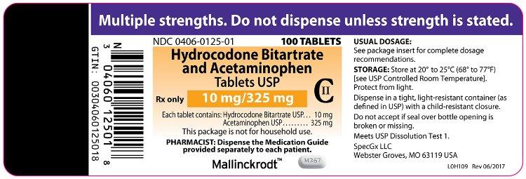 10 mg/325 mg Bottle