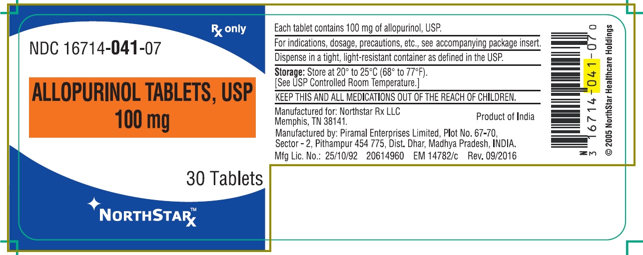 Principal Display Panel - Allopurinol Tablets USP, 100 mg - 30's tab pack