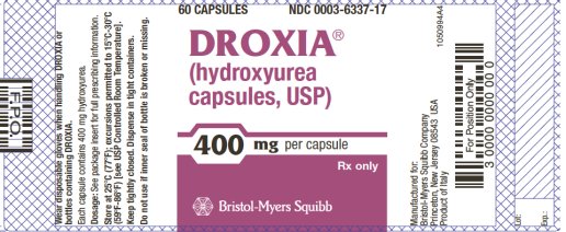 Droxia 400 mg Bottle Label