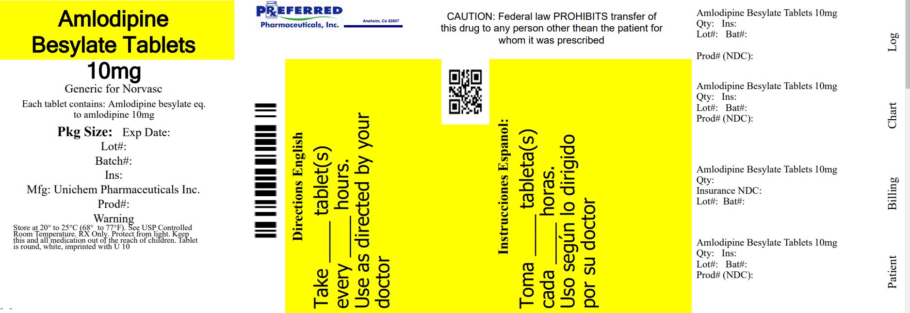 Amlodipine Besylate Tablets 10mg 