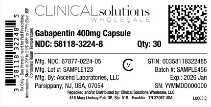 Gabapentin 400mg Capsules 30ct blister card