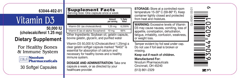 Nnodum Vitamin D3 Label