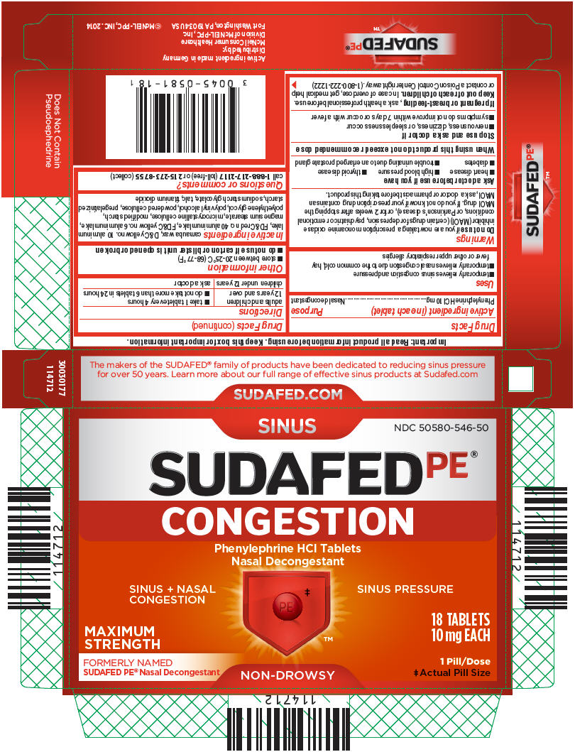 SUDAFED PE CONGESTION phenylephrine hydrochloride tablet