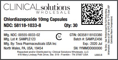 Chlordiazepoxide 10mg capsule 30 count blister card