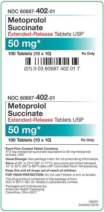 50 mg Metoprolol Succinate ER Tablets Carton
