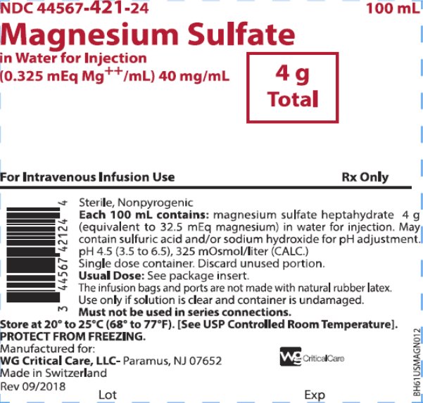 Magnesium Sulfate in WFI 4 g - 40 mg Bag label image