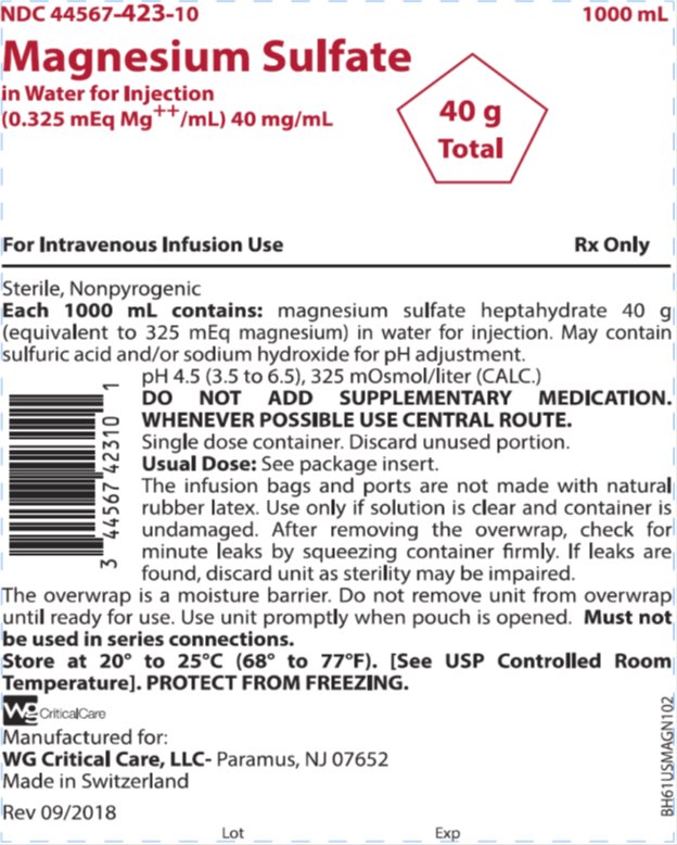 Magnesium Sulfate in WFI 40 g - 40 mg bag label image