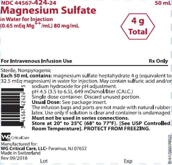 Magnesium Sulfate in WFI 4 g - 80 mg bag label image