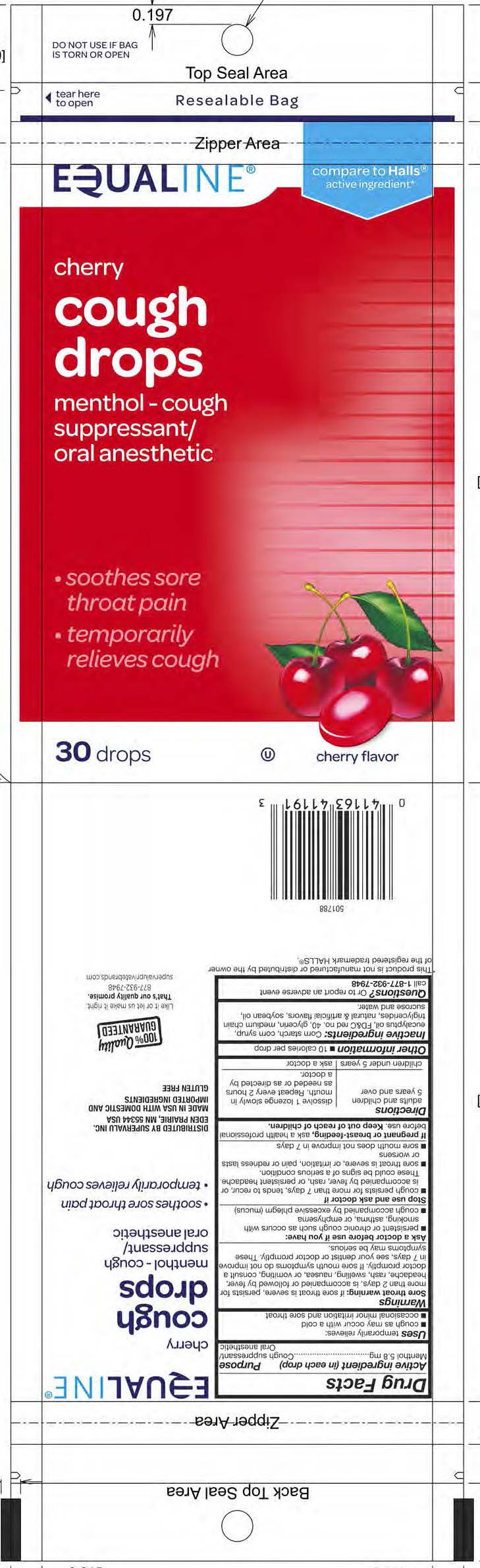 Equaline Cherry 30ct Cough Drops
