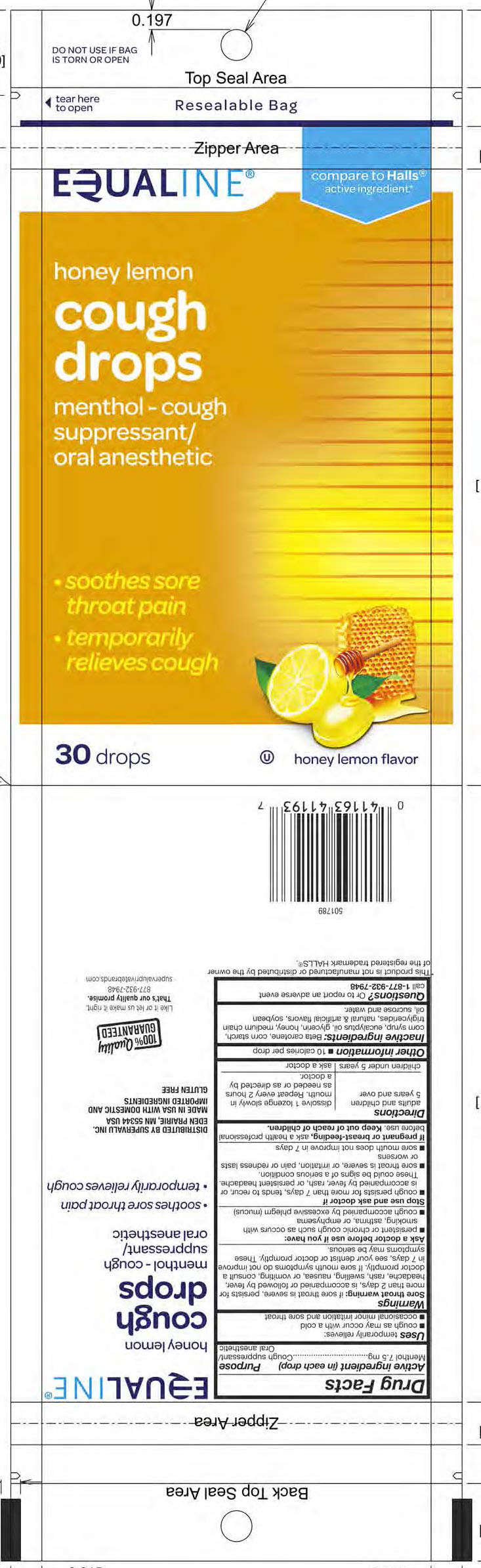 Equaline Honey Lemon 30ct Cough Drops