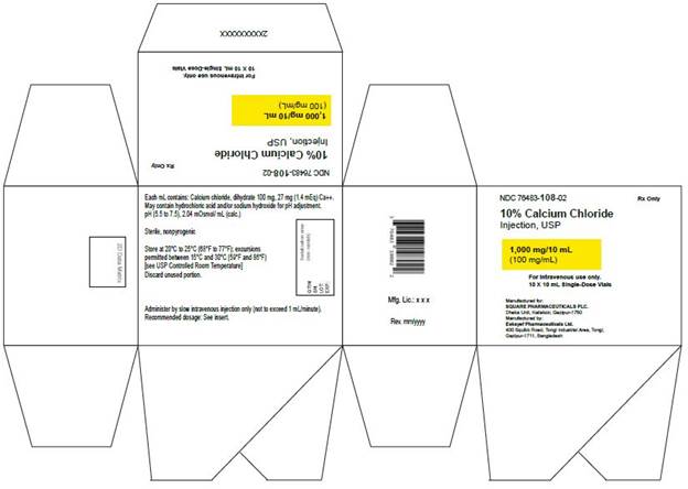 Carton label of 10% Calcium Chloride Injection, USP