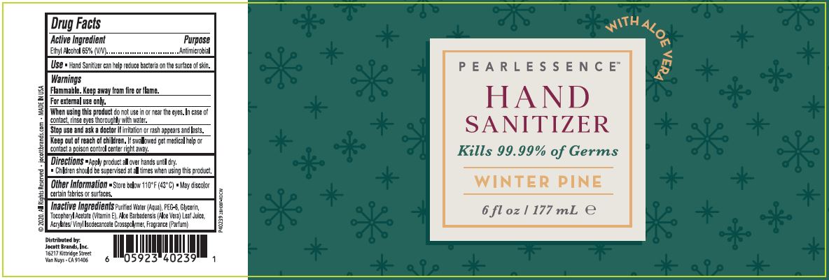 01b LBL_Pearlessence Hand Sanitizer Gel_Winter Pine_6oz