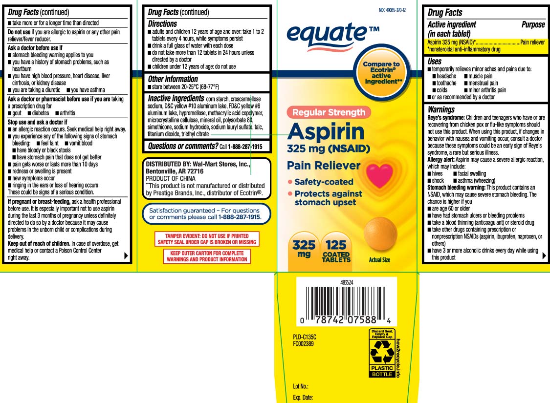 Aspirin 325 Mg Orange Coated Tablets 1 