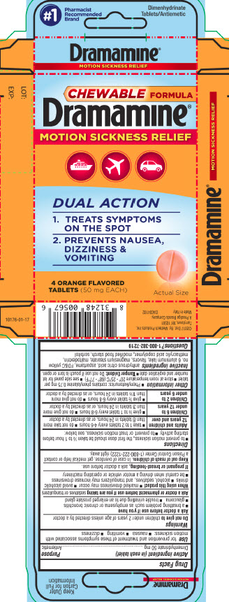 Dramamine Chewable Orange 4 ct Carton