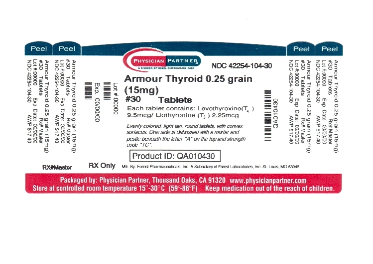 Armour Thyroid 0.25 grain