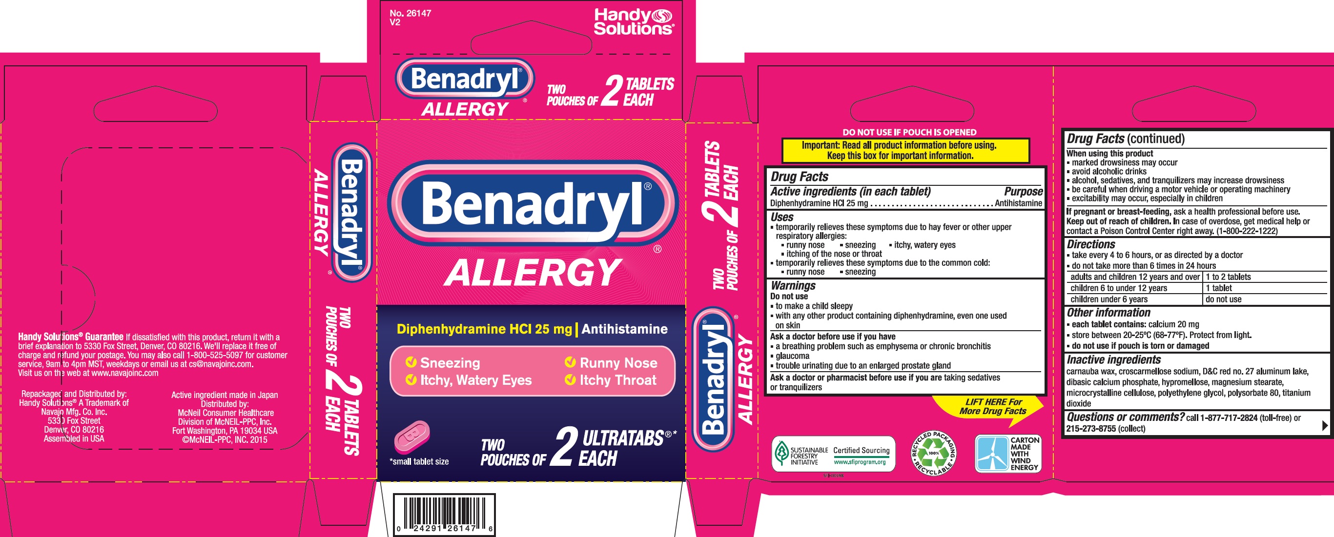 BENADRYL ULTRATABS- diphenhydramine hydrochloride tablet, film coated