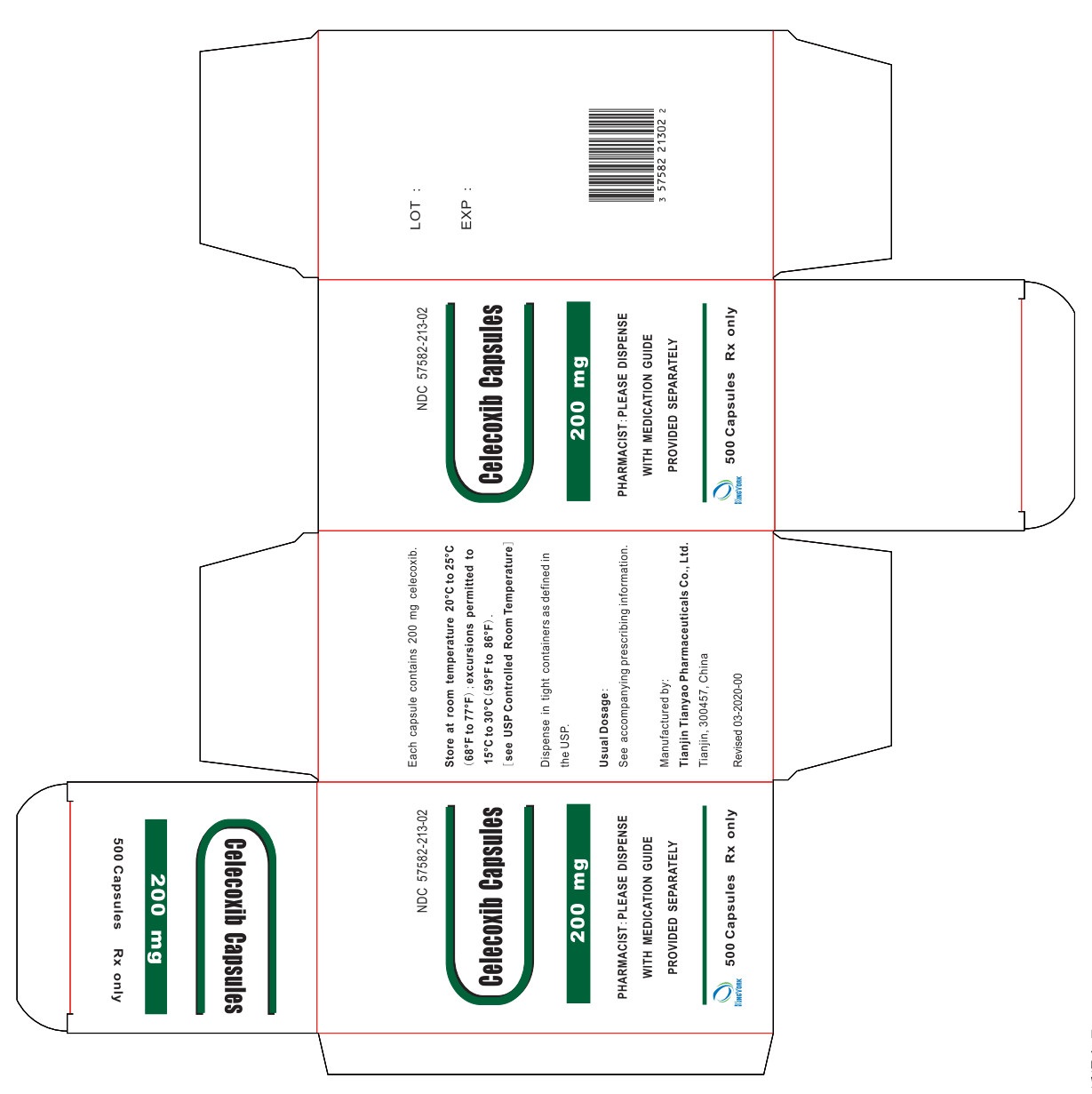 Celecoxib Capsules 200 mg 500 Capsules Carton Label