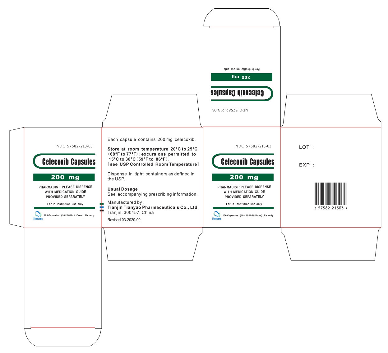 Celecoxib Capsules 200 mg Unit Dose Carton Label
