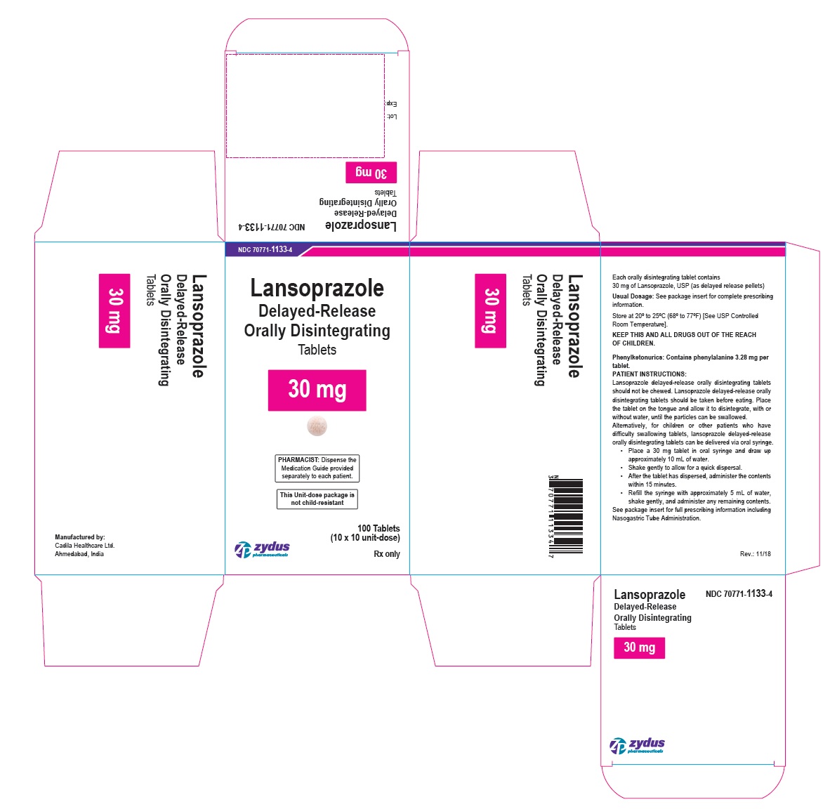 Lansoprazole delayed-release orally disintegrating tablets, 30 mg