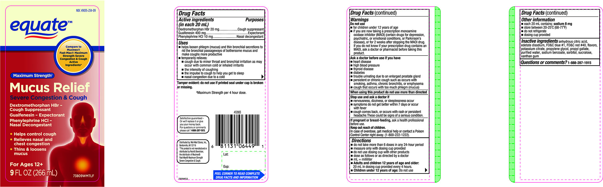 equate Maximun Strength Mucus Relief Severe Congestion  and Cough