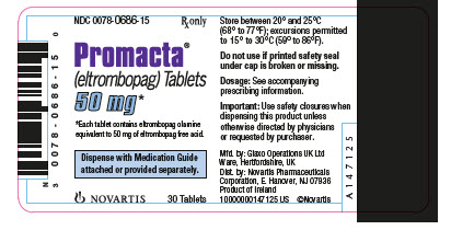 Promacta 50mg 30 count label