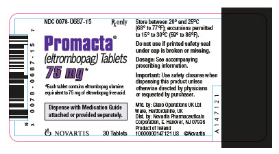Promacta 75mg 30 count label