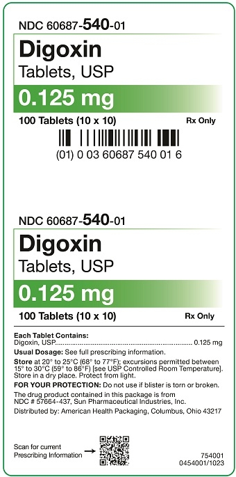 0.125 mg Digoxin Tablets Carton