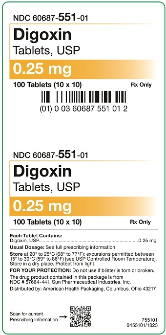 0.25 mg Digoxin Tablets Carton