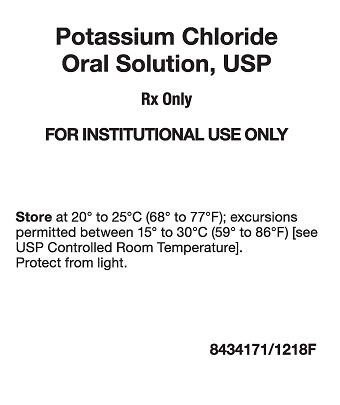 Potassium Chloride Oral Solution Tray Label