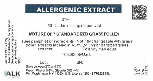 PRINCIPAL DISPLAY PANEL
ALLERGENIC EXTRACT
50mL sterile multiple dose vial
MIXTURE OF 7 STANDARDIZED GRASS POLLEN
100,000 BAU/mL
